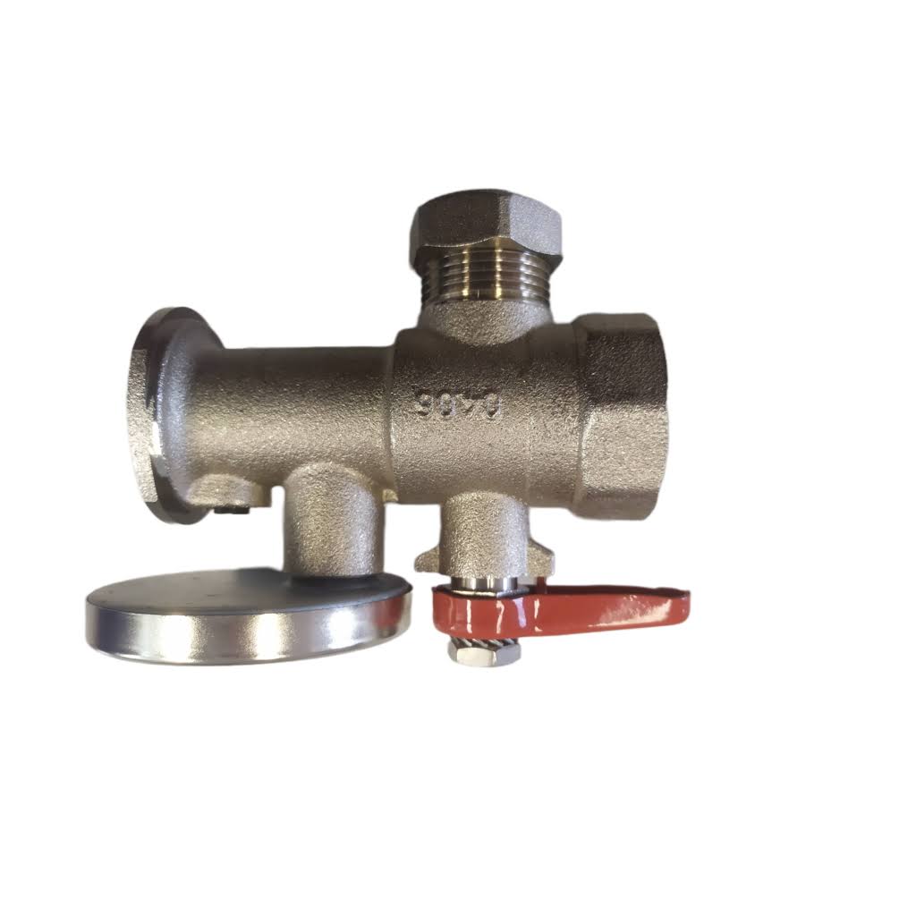 Meibes Kugelhahn mit Schwerkraftbremse und Thermometer 1" DN 25 Baulänge 95mm