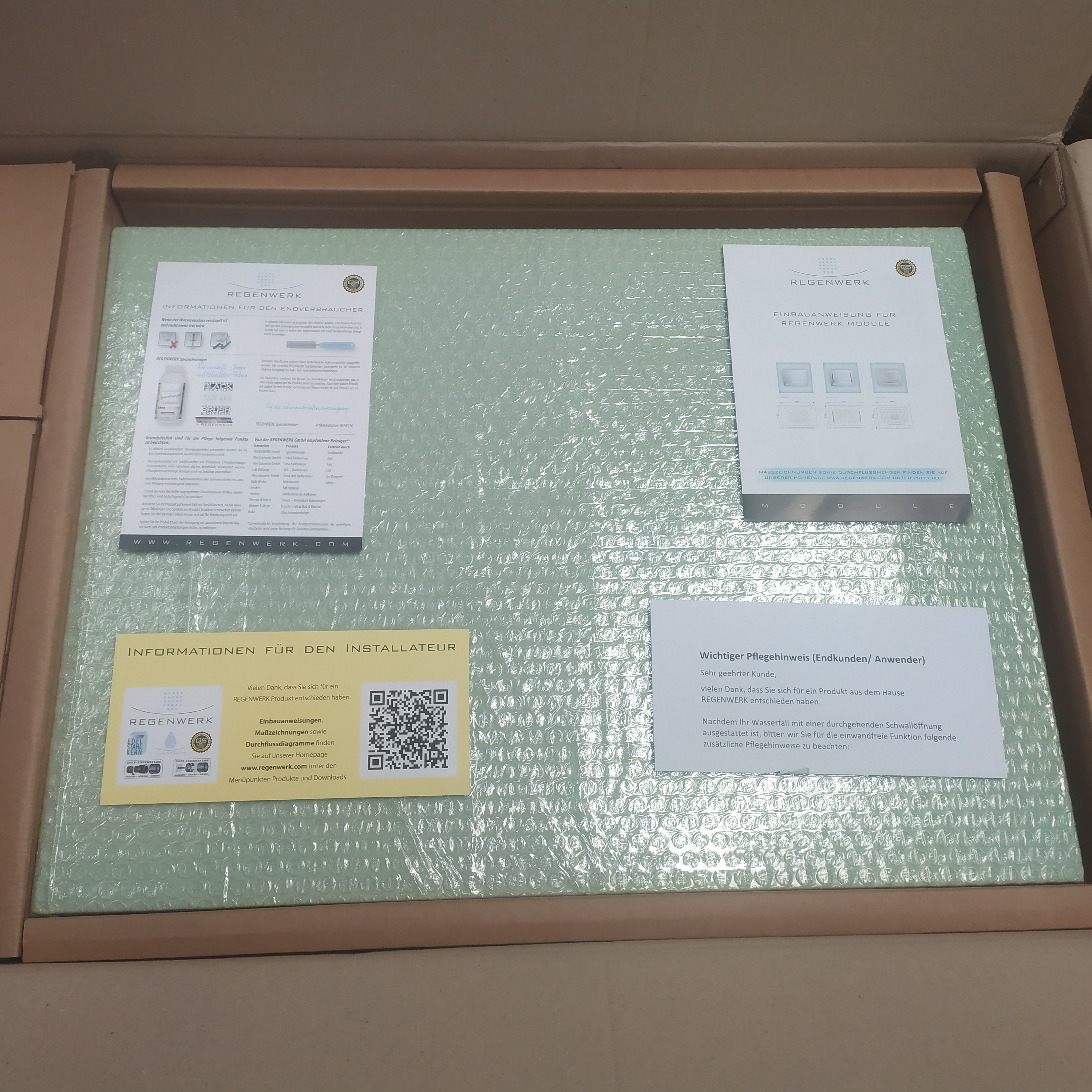 Regenwerk Modul2 Regenbrause Deckeneinbau mit RGB LED