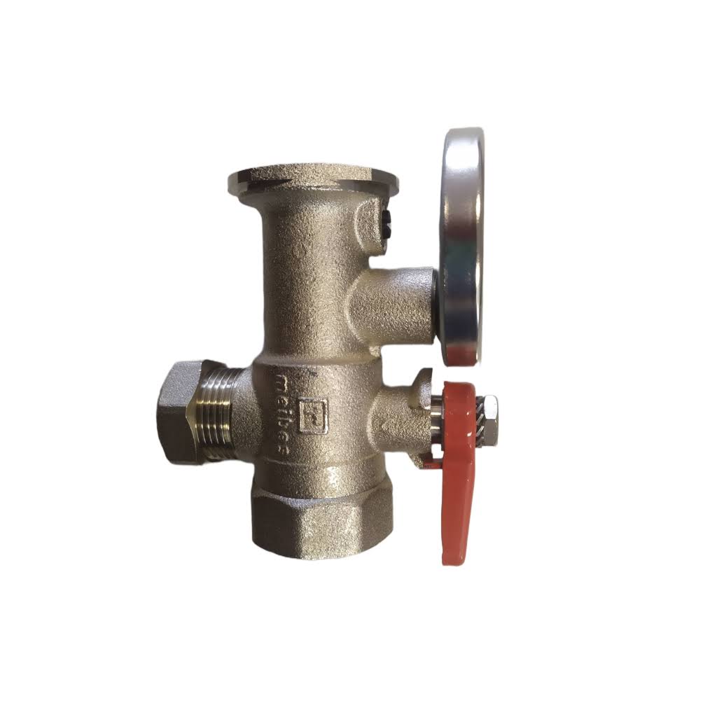 Meibes Kugelhahn mit Schwerkraftbremse und Thermometer 1" DN 25 Baulänge 95mm