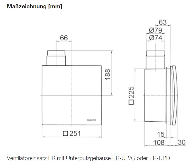 MAICO ER 60 VZC Luefter Einsatz Ventilator ER60VZC