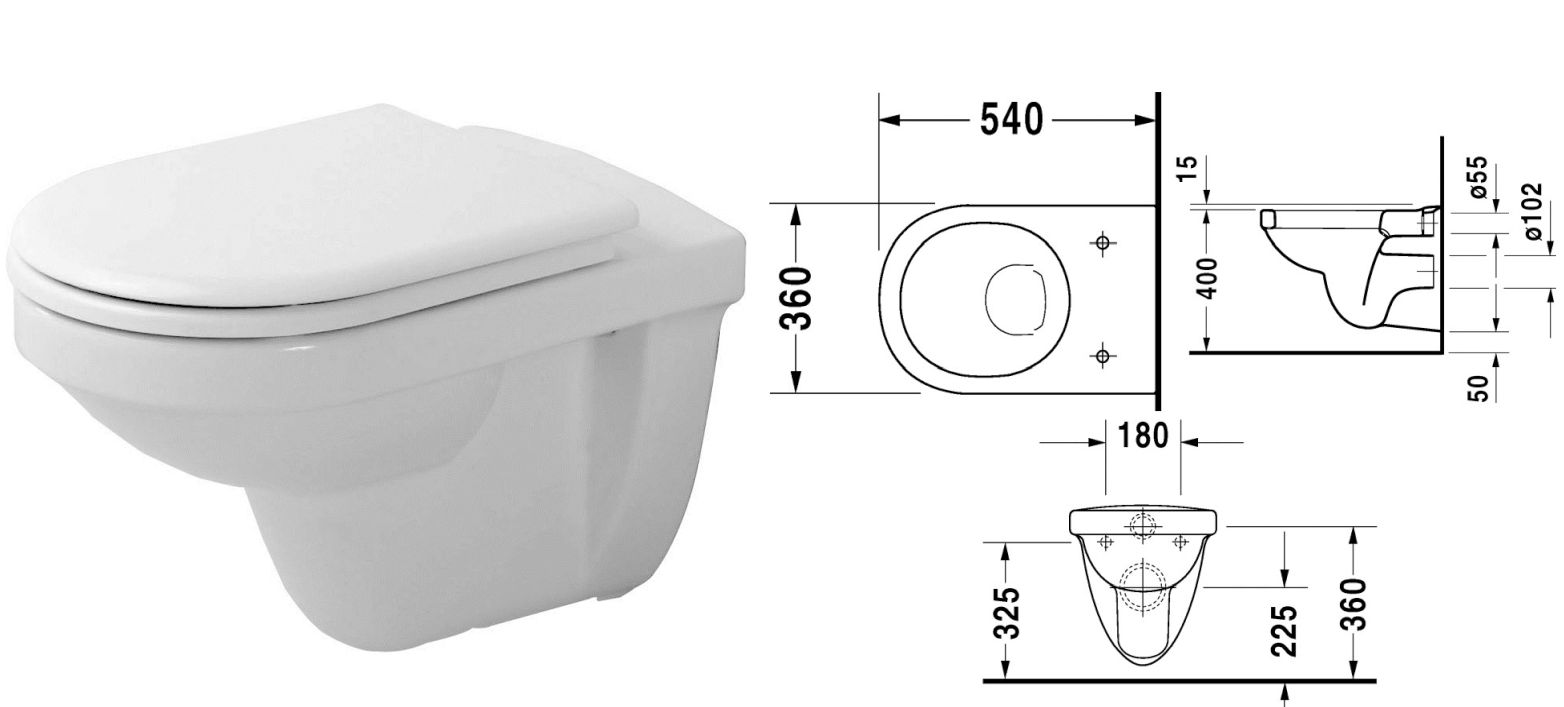 Duravit Happy D Wand WC 01710900001 Alpin Weiss