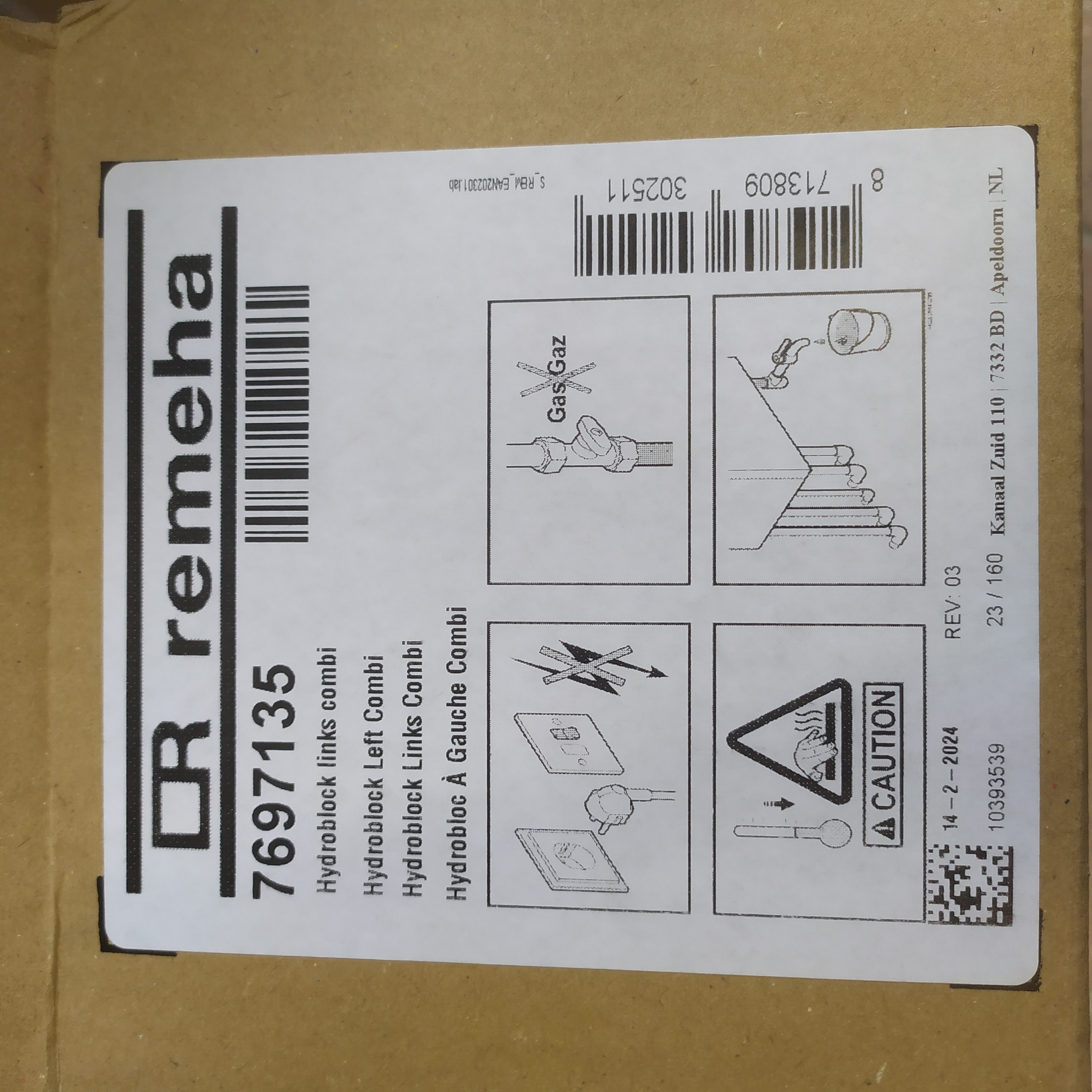 Remeha Hydroblock links Combi 7697135