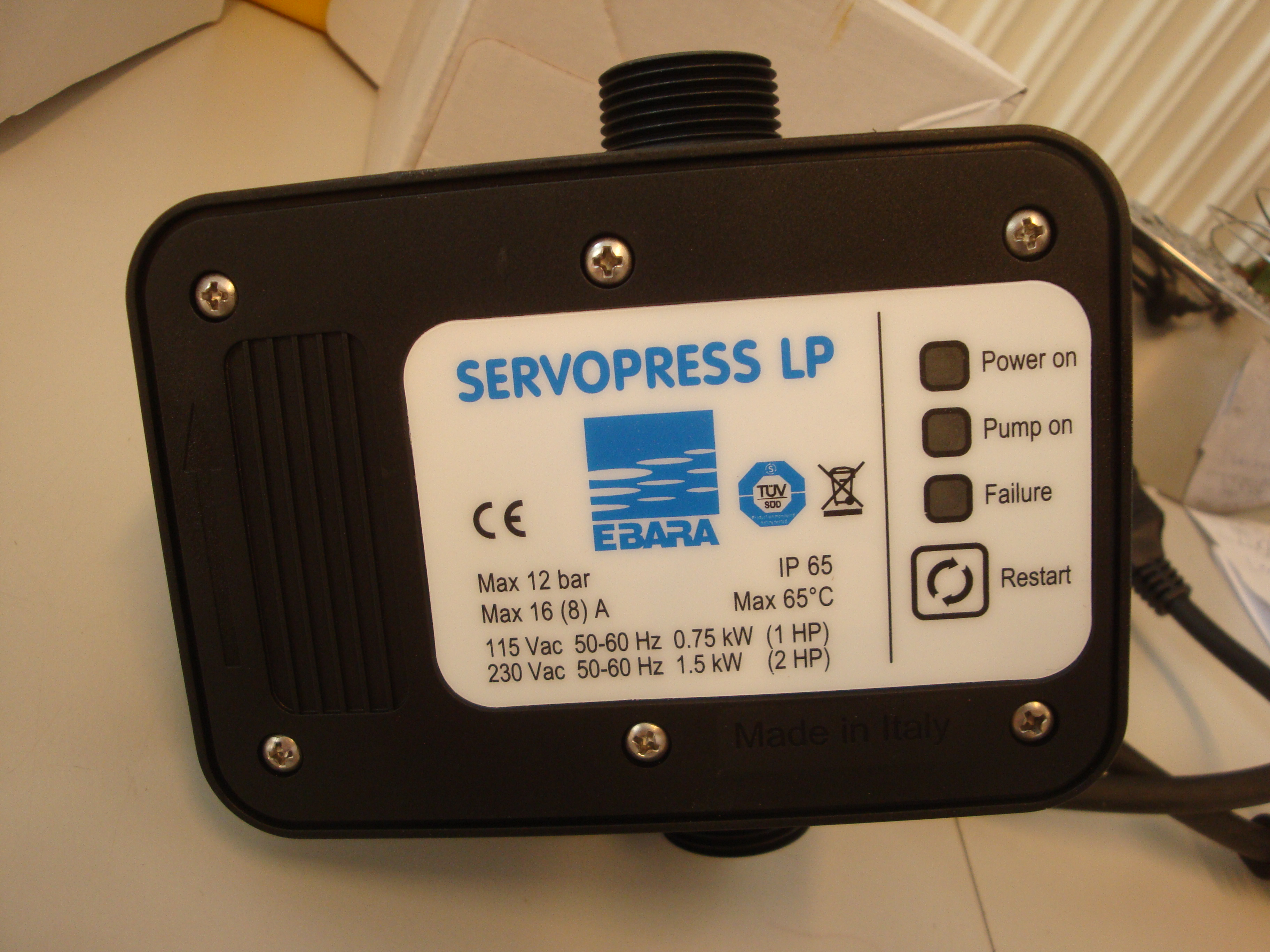 Ebara Servopress LP Drucksteuerung 1,5bar