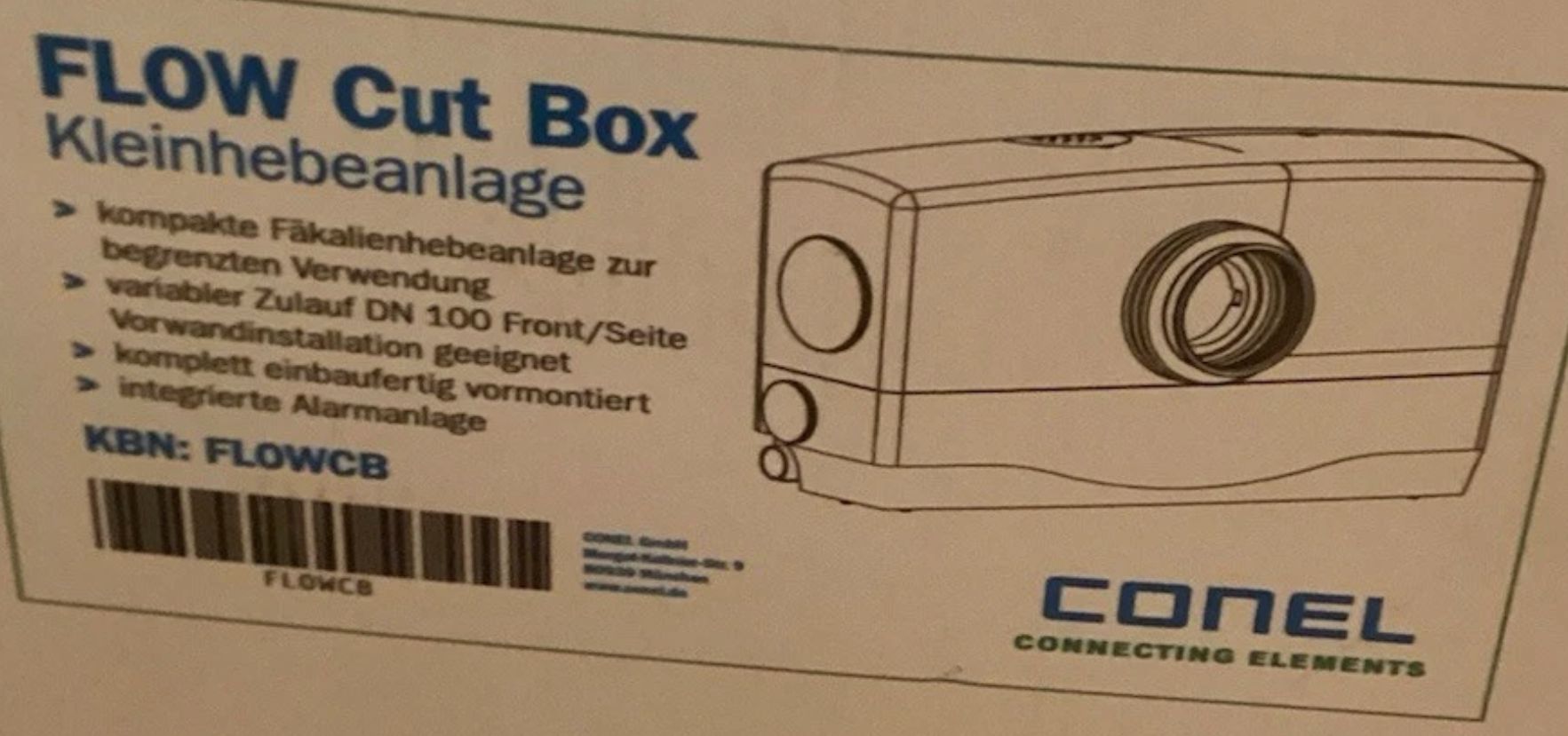 Conel Kleinhebeanlage FLOW CUT BOX mit Alarmanlage FLOWCB