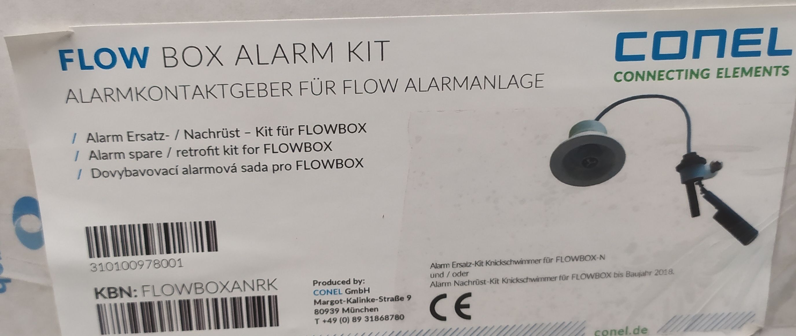 Einbau- oder Nachrüst KIT für Conel FLOWBOX alt+neu  inkl. Knickschwimmer FLOWBOXANRK