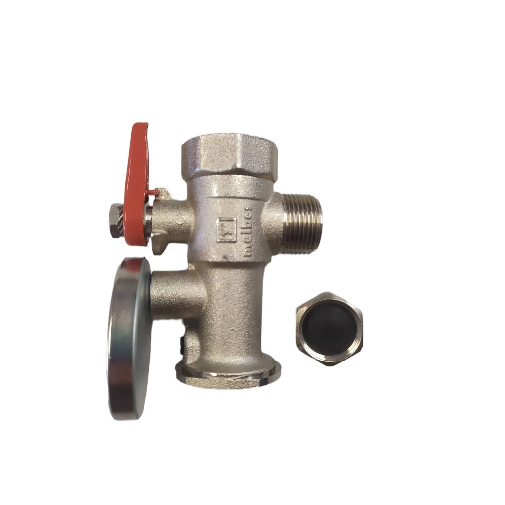 Meibes Kugelhahn mit Schwerkraftbremse und Thermometer 1" DN 25 Baulänge 95mm