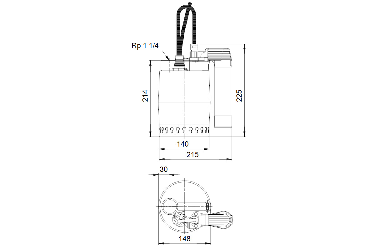 288 Euro - Grundfos Tauchpumpe Unilift KP 150 AV 1 KP150AV1 mit 5m Anschlusskabel 011H1400