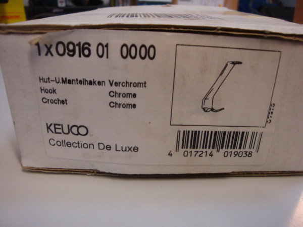 Keuco De Luxe Mantelhaken verchromt Huthaken Gross 0916010000