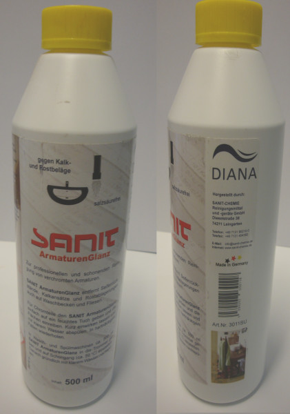 Sanit Armaturenglanz 500ml Flasche 1L=12,30€ Reiniger Armaturen