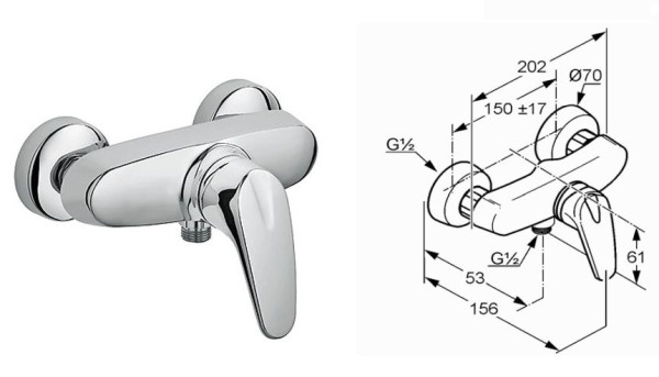 Kludi Objektamix New Brausebatterie Aufputz Duscharmatur 337640575