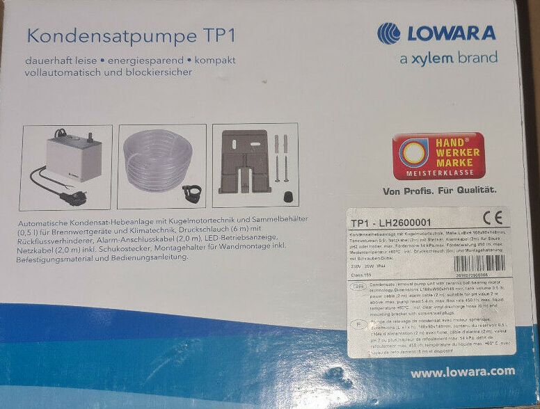 Xylem Lowara TP1 Kondensatpumpe Austausch Vaillant Ecolevel  Kondenswasserpumpe 306287